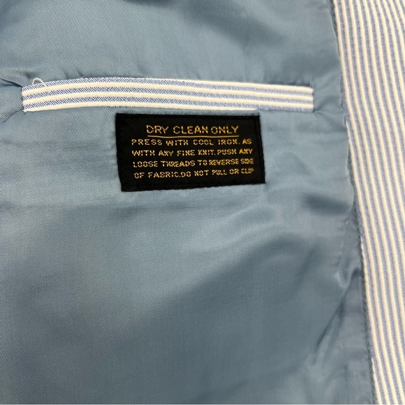 John Kent Collection Seersucker Blazer‎ Medium – Blue White Pinstripe - Picture 6 of 10